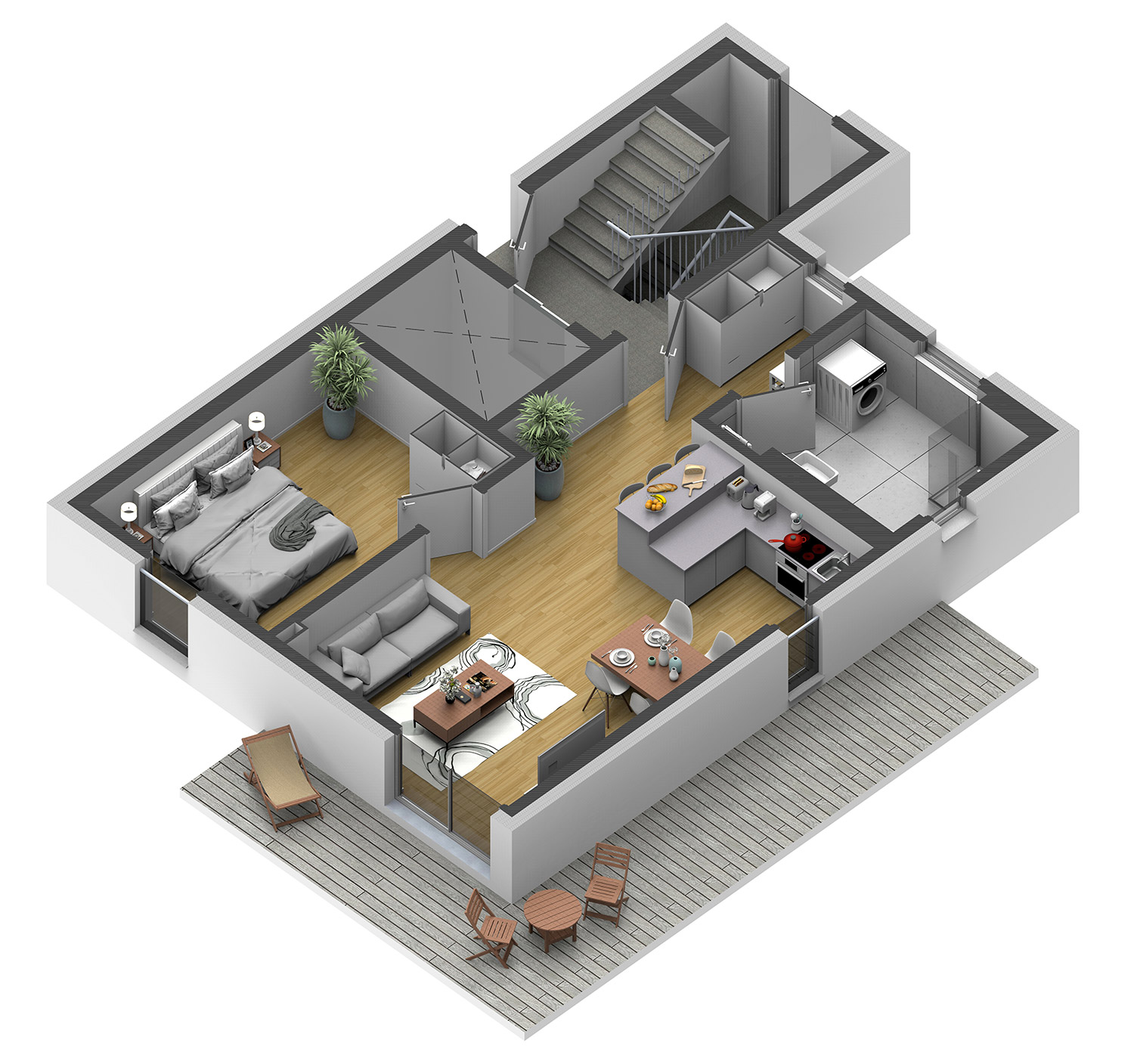 Wohnung 01 - 3D Ansicht