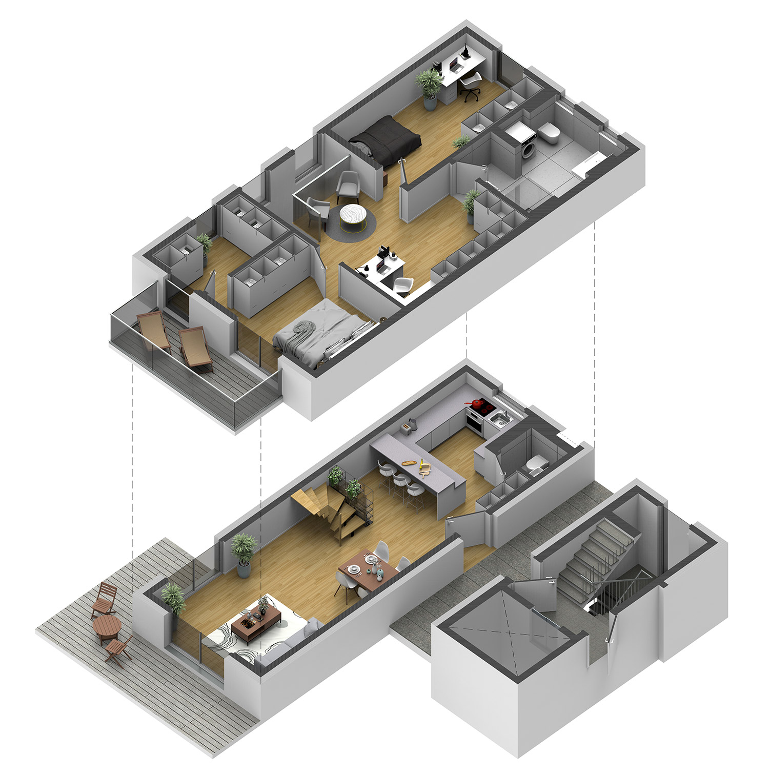 Wohnung 02 - 3D Ansicht